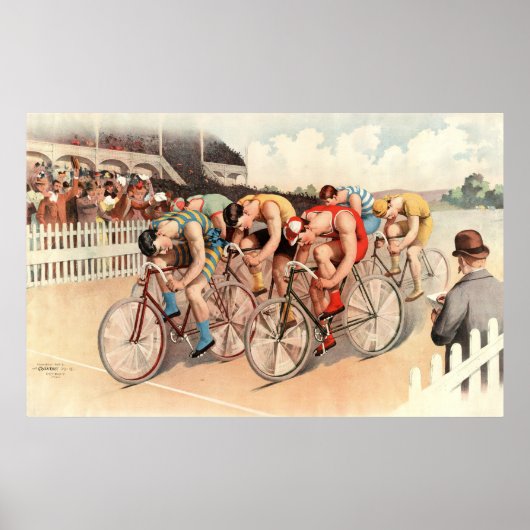 Vintage Poster fietsen (Voorkant)