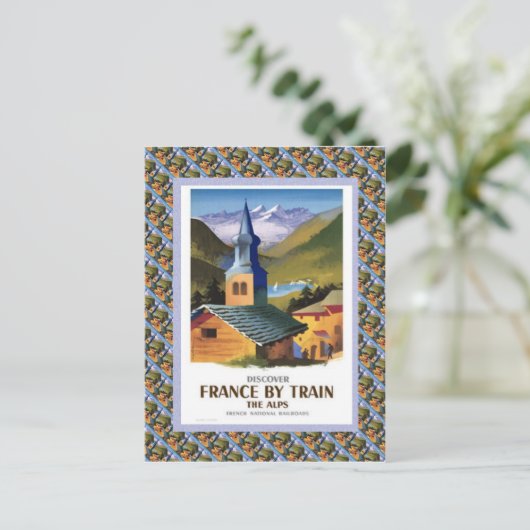 Vintage-poster, Frankrijk per trein Briefkaart (Staand voorkant)
