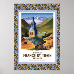 Vintage-poster, Frankrijk per trein Poster