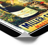 Vintage poster Frans meisje met champagne ad d (Hoek)