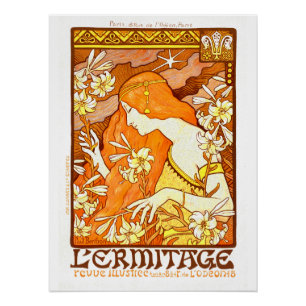 Vintage Poster Frans tijdschrift Art Nouveau Vrouw