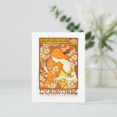 Vintage Poster Frans tijdschrift Art Nouveau Vrouw Briefkaart (Staand voorkant)
