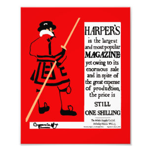 Vintage Poster Harper's Magazine Beefeater