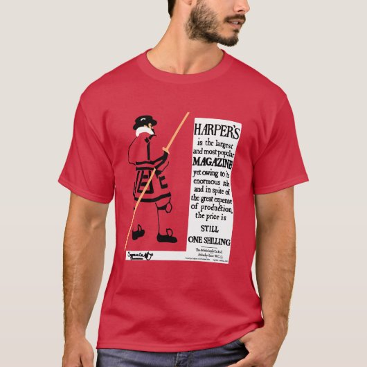 Vintage Poster Harper's Magazine Beefeater T-shirt (Voorkant)
