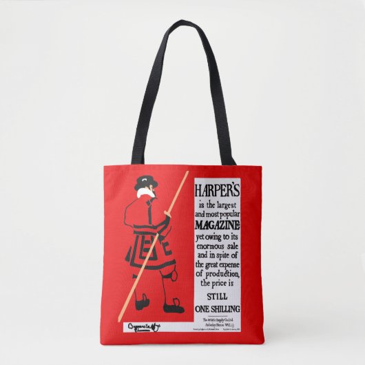 Vintage Poster Harper's Magazine Beefeater Tote Bag (Voorkant)
