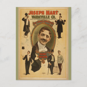 Vintage Poster - Joseph Hart Vaudeville Co - 1899 Briefkaart