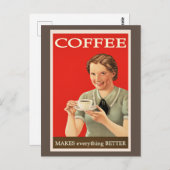 Vintage poster - Koffie maakt alles beter Briefkaart (Voorkant / Achterkant)