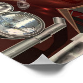 Vintage poster London verscheurde krantenachtergro (Hoek)