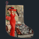 Vintage poster London verscheurde krantenachtergro Kleine Kerstsok<br><div class="desc">Vintage poster London verscheurde krantenachtergrond.</div>