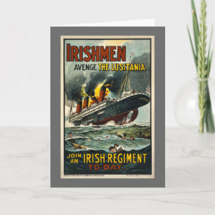Vintage Poster Lusitania (het Iers die aanwerven) Kaart