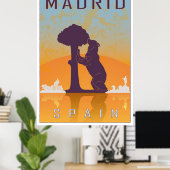 vintage poster Madrid (Thuiskantoor)