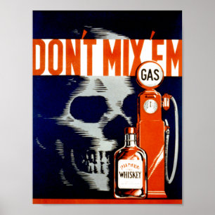 Vintage Poster - Meng niet Em - schedel - CANVAS