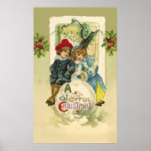Vintage-Poster met kerstbal Poster (Voorkant)