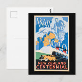 Vintage poster - New Zealand Centennial, Briefkaart (Voorkant / Achterkant)