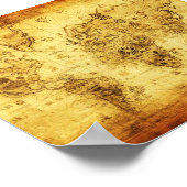 Vintage poster oude wereldkaart (Hoek)