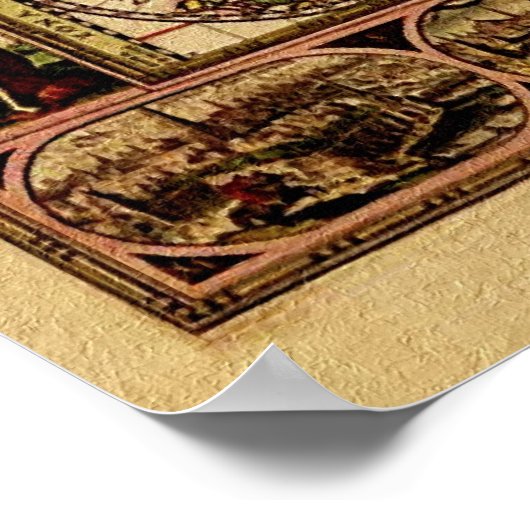 Vintage Poster Oude Wereldkaart (Hoek)