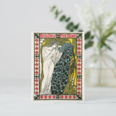 Vintage poster:Peacock:Vrouw Briefkaart (Staand voorkant)