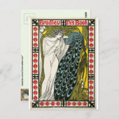 Vintage poster:Peacock:Vrouw Briefkaart (Voorkant / Achterkant)