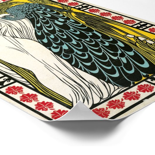 Vintage poster:Peacock:Vrouw Poster (Hoek)