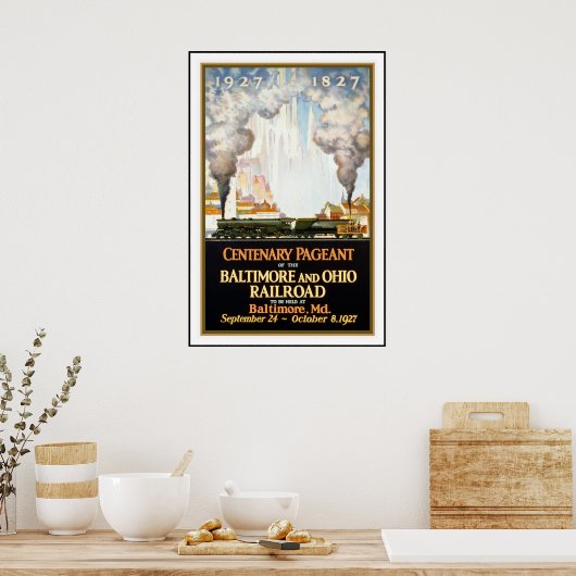 Vintage Poster Print Baltimore Railroad (Keuken)