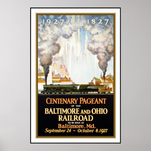 Vintage Poster Print Baltimore Railroad (Voorkant)