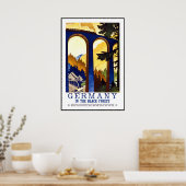 Vintage Poster Print Black Forest Duitsland (Keuken)