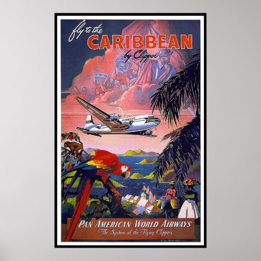 Vintage Poster Print Caribbean (Voorkant)