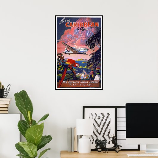 Vintage Poster Print Caribbean (Thuiskantoor)