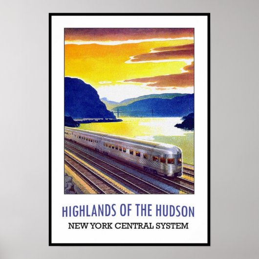 Vintage Poster Print New York Hudson Train (Voorkant)