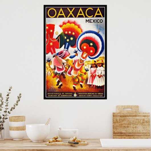 Vintage Poster print OAXACA Mexico Large (Keuken)