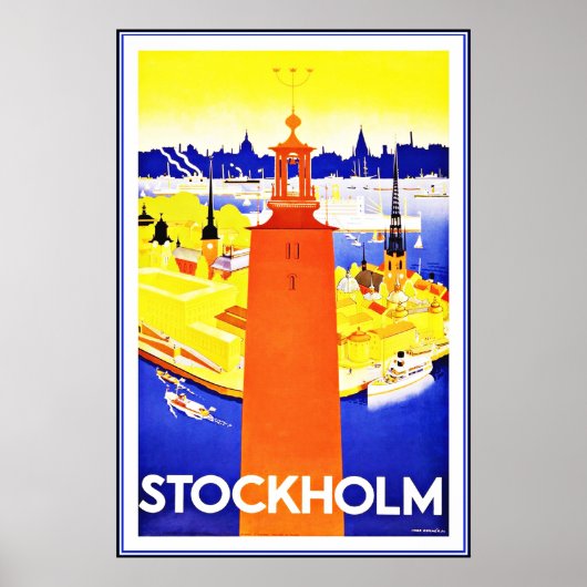 Vintage Poster Print Stockholm Large (Voorkant)
