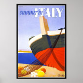 Vintage Poster Print Summer in italië (Voorkant)