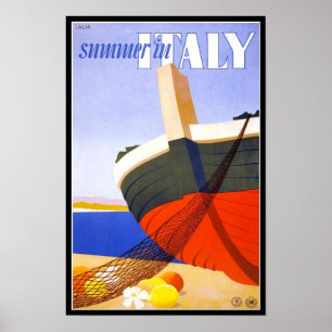 Vintage Poster Print Summer in italië