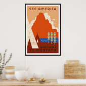 Vintage Poster Print zie Amercia Montana groot (Keuken)