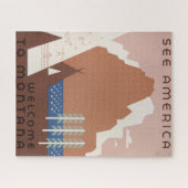 Vintage Poster Promoting reizen naar Montana. 2 Legpuzzel (Horizontaal)