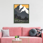 Vintage Poster Promoting reizen naar Montana. Canvas Afdruk (Insitu (Woonkamer))