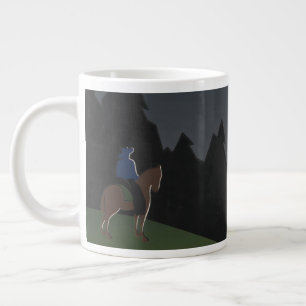 Vintage Poster Promoting reizen naar Montana. Grote Koffiekop