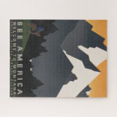 Vintage Poster Promoting reizen naar Montana. Legpuzzel (Horizontaal)