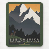 Vintage Poster Promoting reizen naar Montana. Muismat (Voorkant)