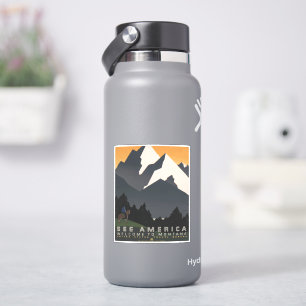 Vintage Poster Promoting reizen naar Montana. Sticker