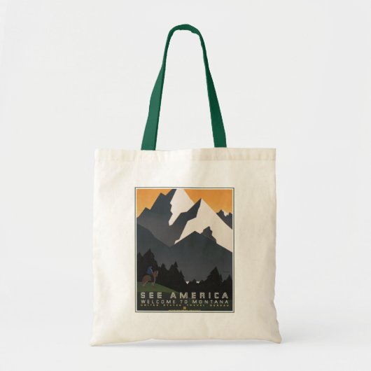 Vintage Poster Promoting reizen naar Montana. Tote Bag (Voorkant)