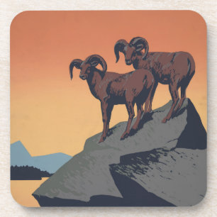 Vintage Poster Promoting reizen naar nationale par Bier Onderzetter