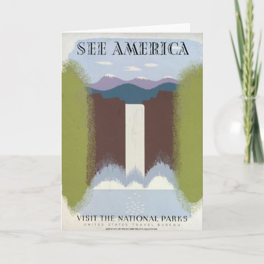 Vintage Poster Promoting reizen naar nationale par Kaart (Voorkant)