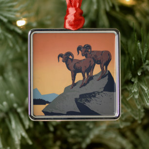 Vintage Poster Promoting reizen naar nationale par Metalen Ornament