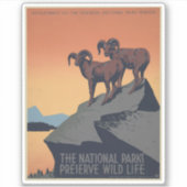 Vintage Poster Promoting reizen naar nationale par Sticker (Voorkant)