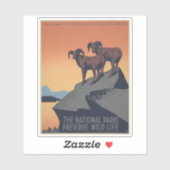 Vintage Poster Promoting reizen naar nationale par Sticker (Vel)