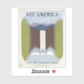 Vintage Poster Promoting reizen naar nationale par Sticker (Vel)