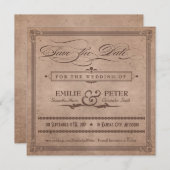 Vintage Poster Rustic Cocoa Save the Date (Voorkant / Achterkant)