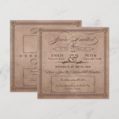 Vintage Poster Rustic Cocoa Wedding & Reception Kaart (Voorkant / Achterkant)