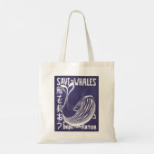 Vintage poster "Save the Whales", Internationaal Tote Bag (Achterkant)